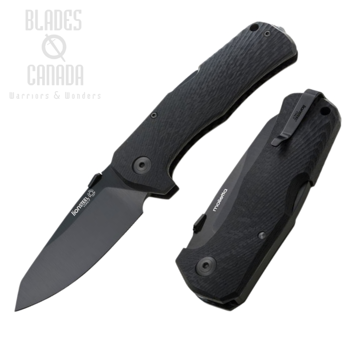 Lion Steel TM1 CB Folding Knife, Sleipner Black, Carbon Fiber Handle